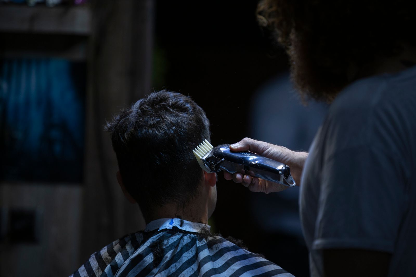 Barber at work