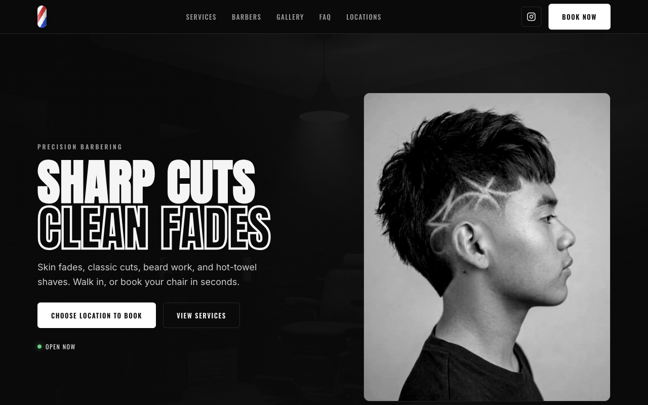 Modern Barbershop website